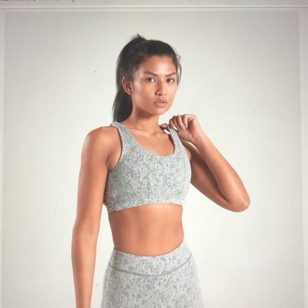 Gymshark fleur texture sports bra charcoal marl